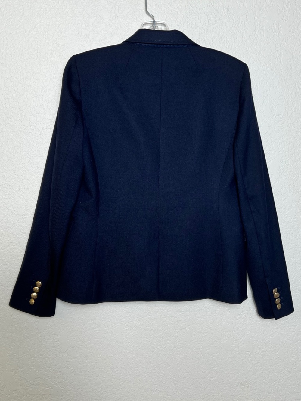 J. Crew Schoolboy Navy Wool Blend Blazer with Gold Tone Buttons Preppy Academia - Picture 3 of 12